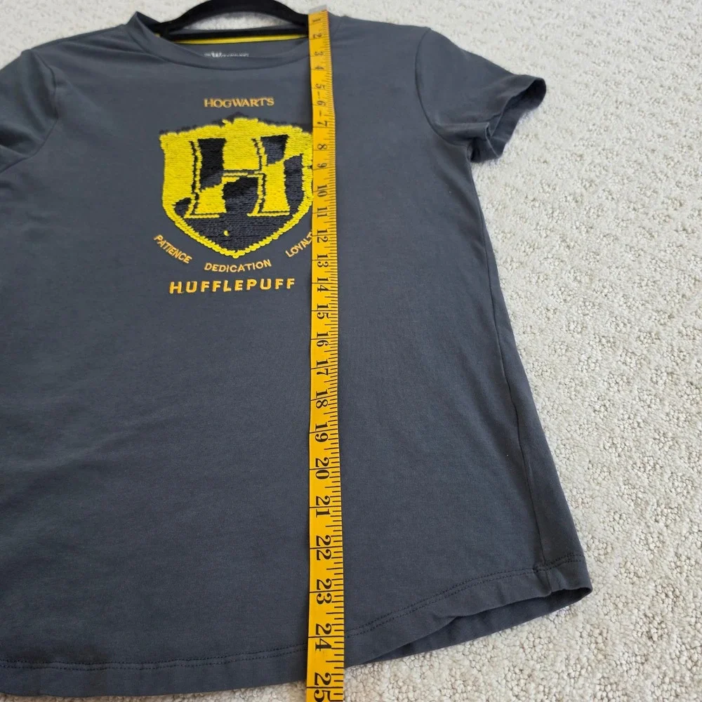 Harry Potter Hufflepuff Flip Sequin Shirt Universal Studios kids size Small